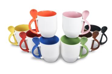 Löffeltasse "Small" - Tasse mit Löffel im Henkel - individuell bedruckt